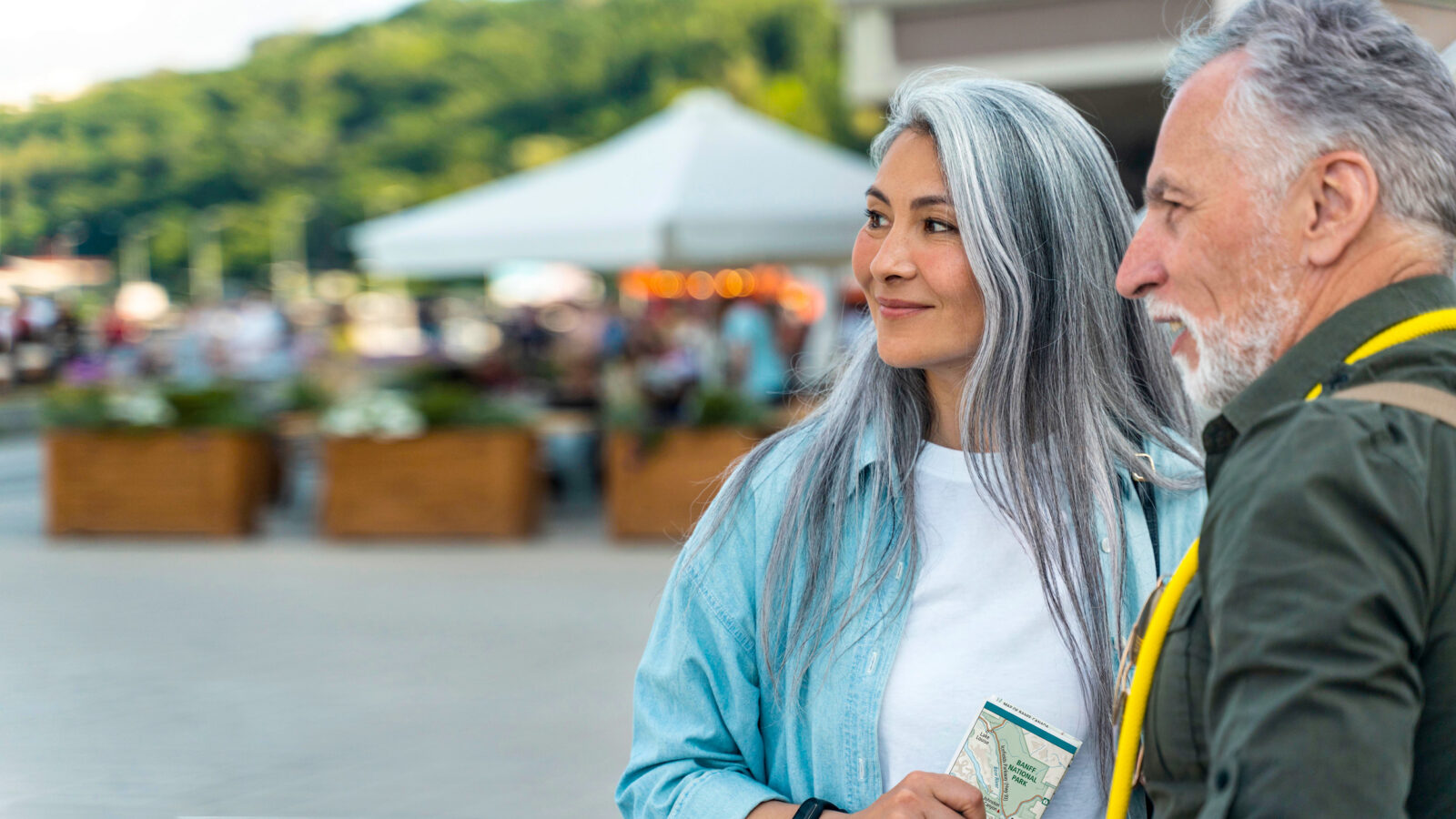 Couple at outdoor market